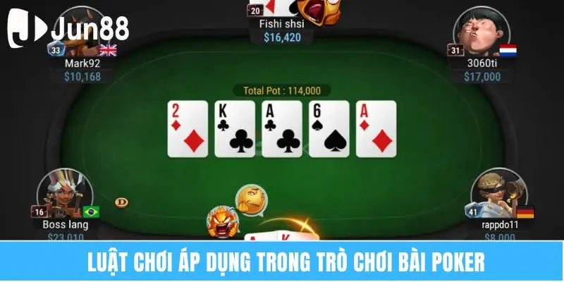 Luật chơi áp dụng trong trò chơi bài poker  