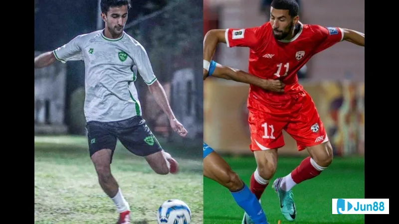 Cầu thủ Belarus U17 đi bóng qua cầu thủ Na Uy U17 trong trận đấu U17 quốc tế